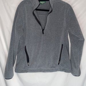 LL Bean gray fleece pullover